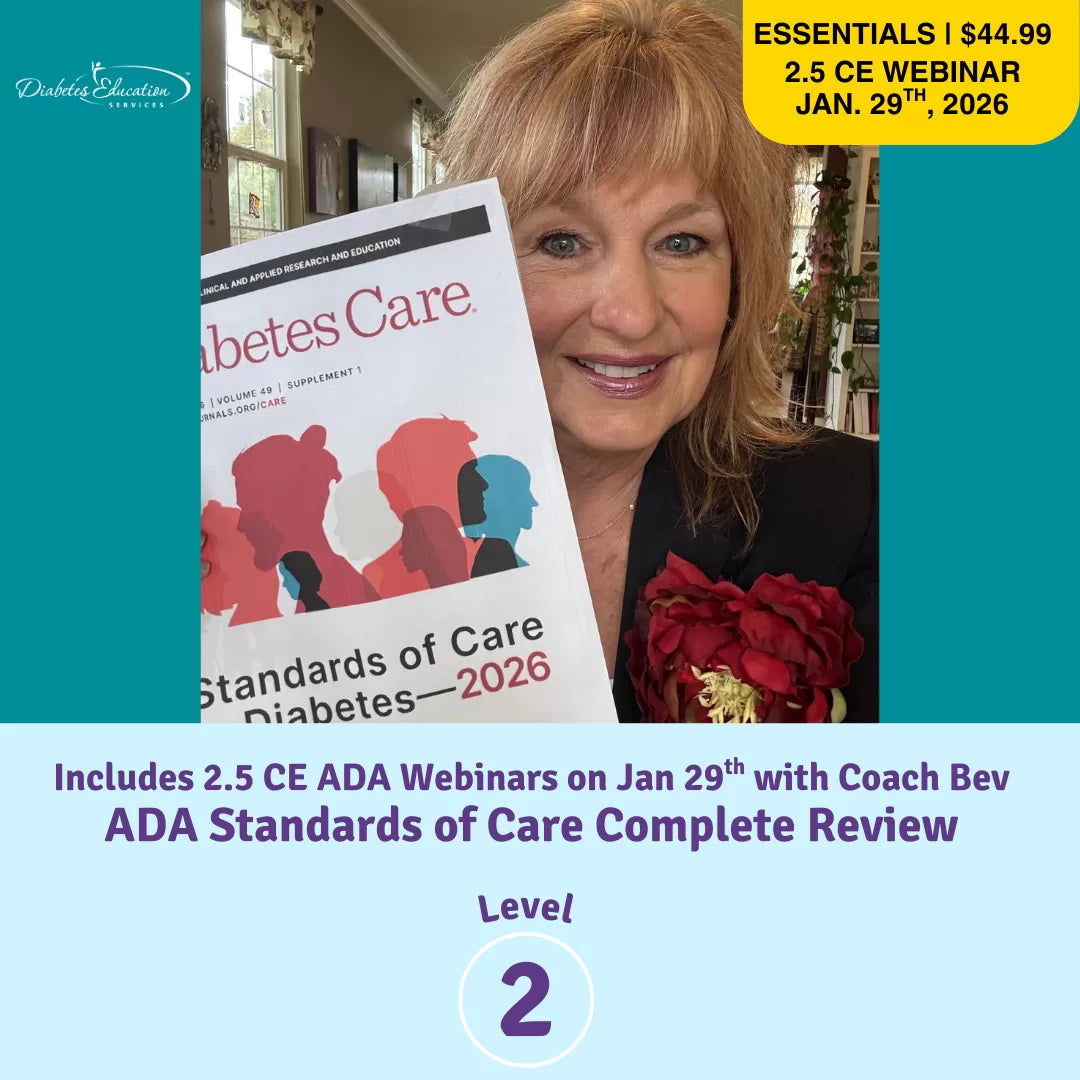 ADA Standards of Care Complete Review | 2.5 CEs on Jan 29th | Level 2