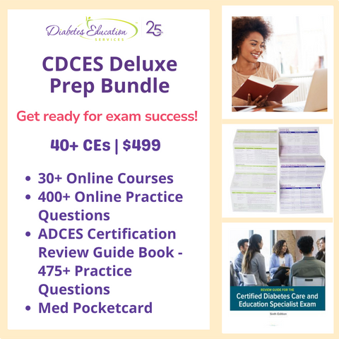 CDCES Deluxe Prep Bundle | 30+ Online Courses + Bonus Items | 40+ CEs
