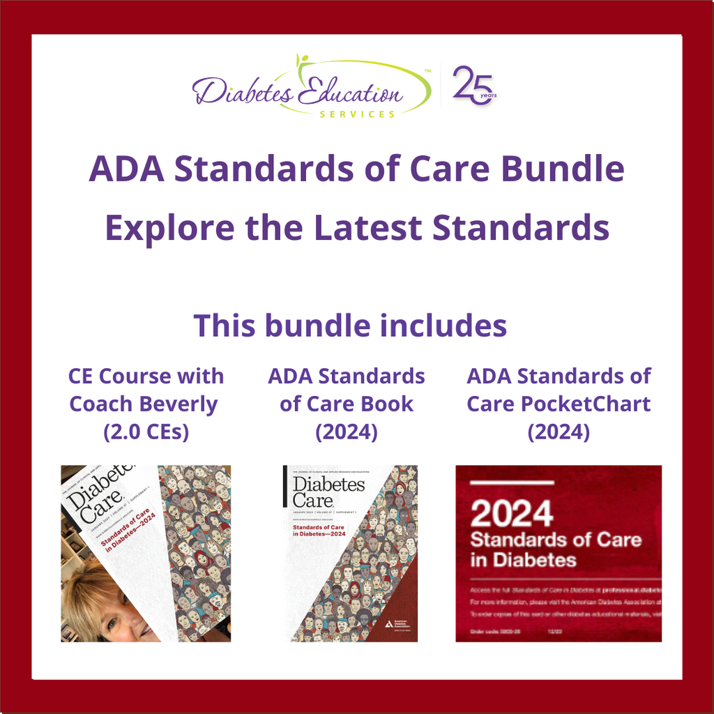 ADA 2024 Standards of Care Bundle Book + Pocketchart + CE Course 2