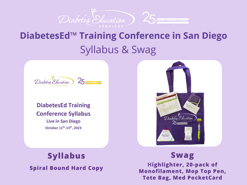Conference Syllabus & Swag - DiabetesEd Training Seminar in San Diego 2023