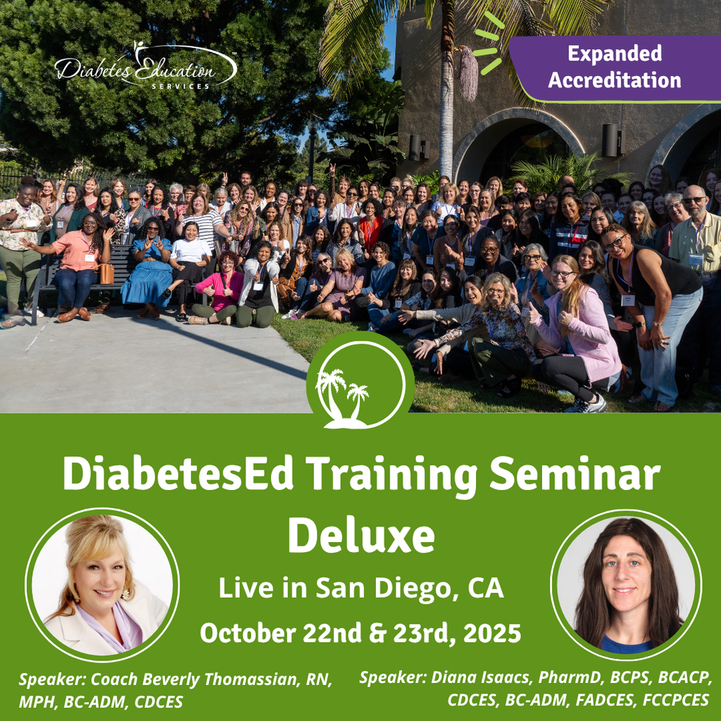 Live in San Diego: DiabetesEd Training Seminar | Deluxe | Oct. 22 & 23, 2025 | Earn 30+ CEs