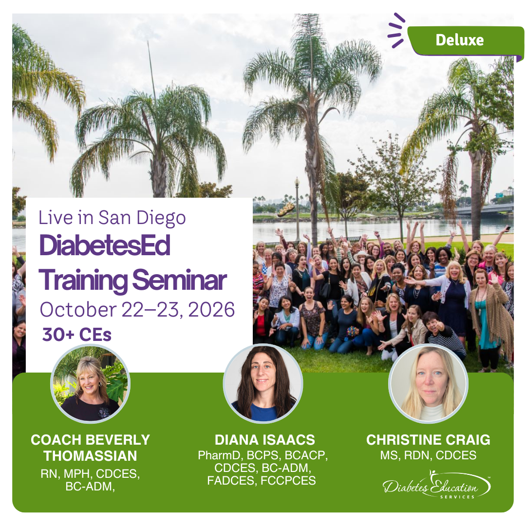 DiabetesEd Live in San Diego: ADA Standards Boot Camp, Tech, Meds & MNT | Oct. 22–23, 2026 | Earn 30+ CEs