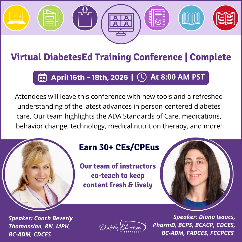 Virtual DiabetesEd Training Conference | April 16-18th, 2025 | Complete